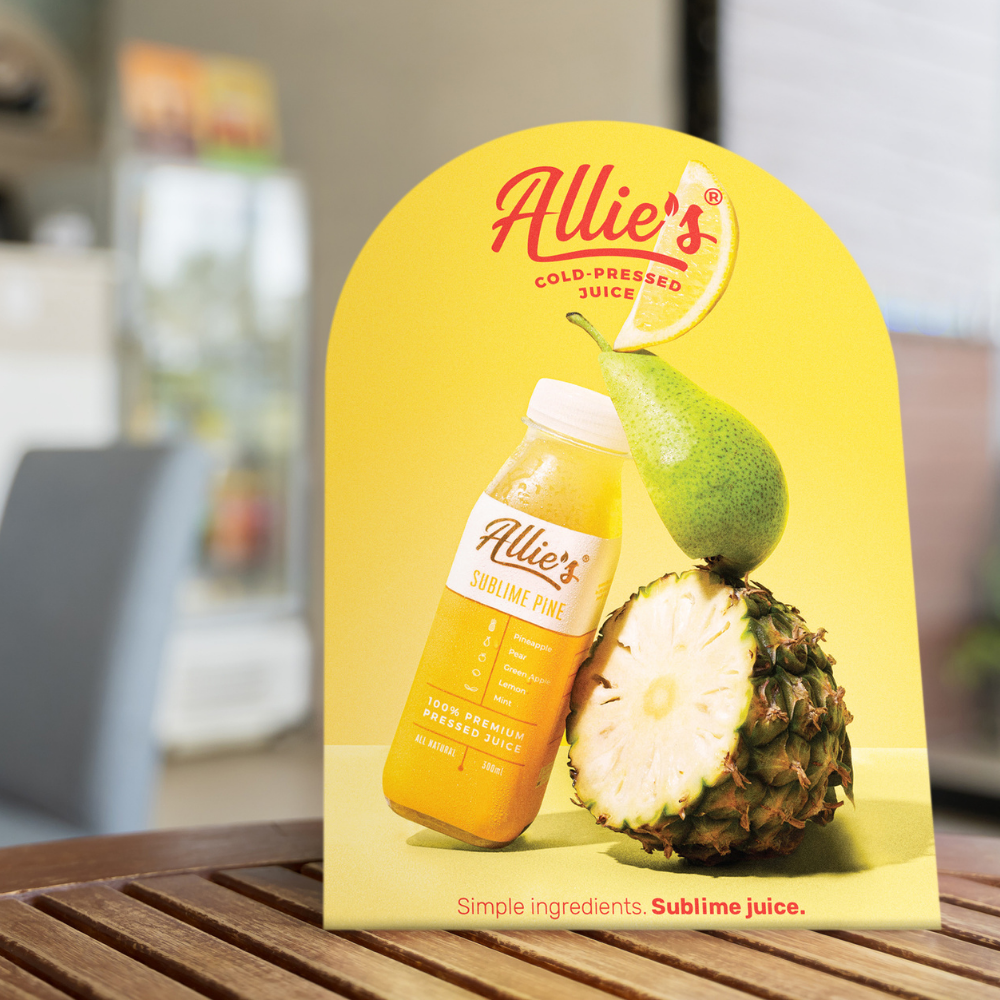 Allie's Cold Pressed - A6 Strut Card *FREE ON REQUEST - CONTACT US*