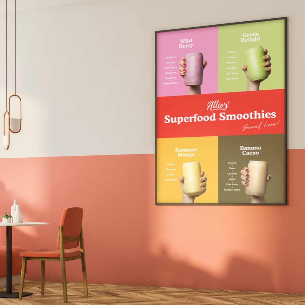 Allie's - Superfood Smoothies Wall Poster *FREE ON REQUEST - CONTACT US*